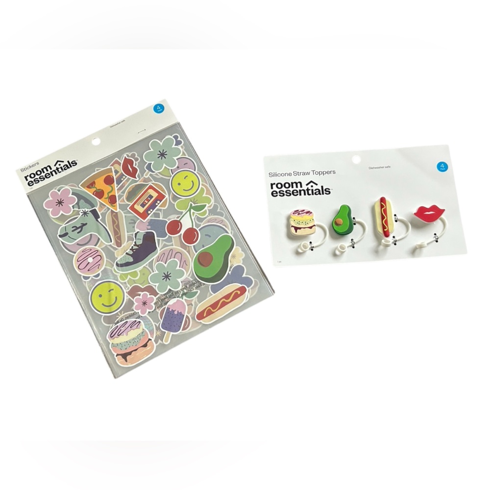 New Silicone Straw Toppers and Stickers Bundle